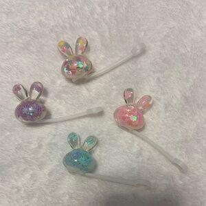 Colorful Bunny straw toppers